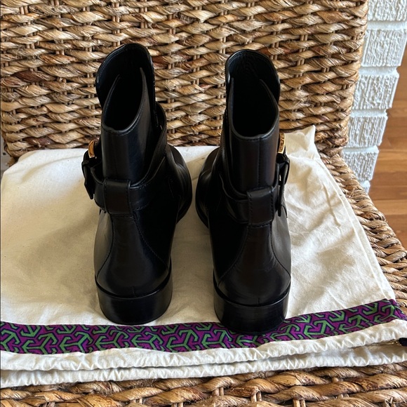 NWT- Tory Burch Black “Brooke” Ankle Booties with Gold Buckle - Picture 7 of 8